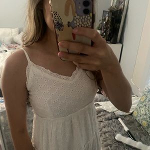 white lace mini dress